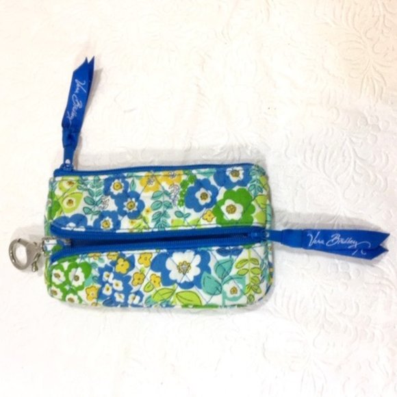 Vera Bradley Floral Coin & Key English Meadow Quilted Wallet 6x3.5" - Picture 1 of 5